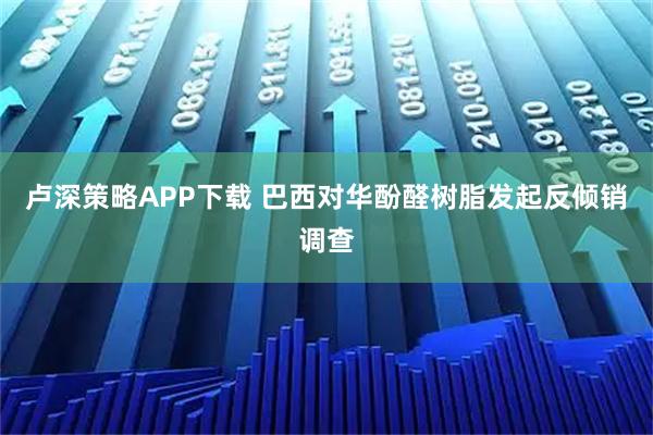 卢深策略APP下载 巴西对华酚醛树脂发起反倾销调查